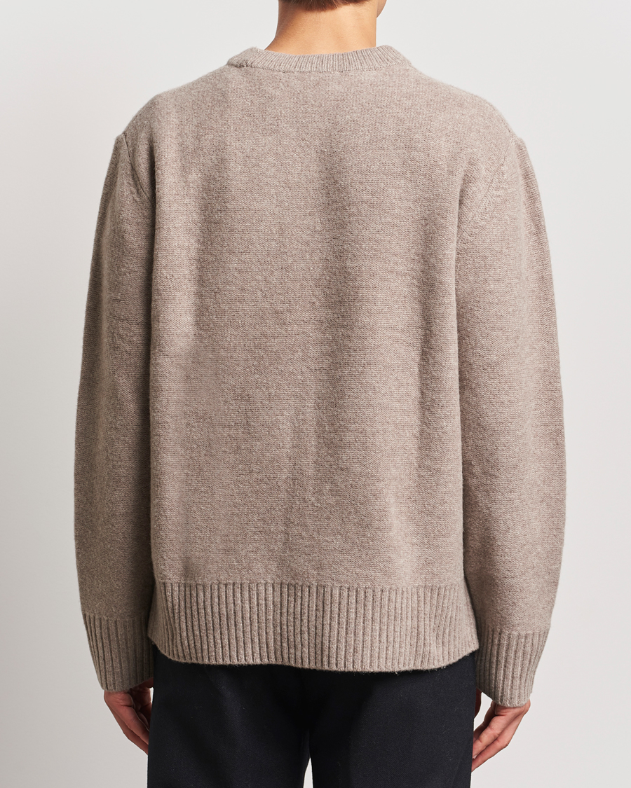 Heren | Truien | A Day's March | Tietar Boiled Merino Sweater Taupe Melange
