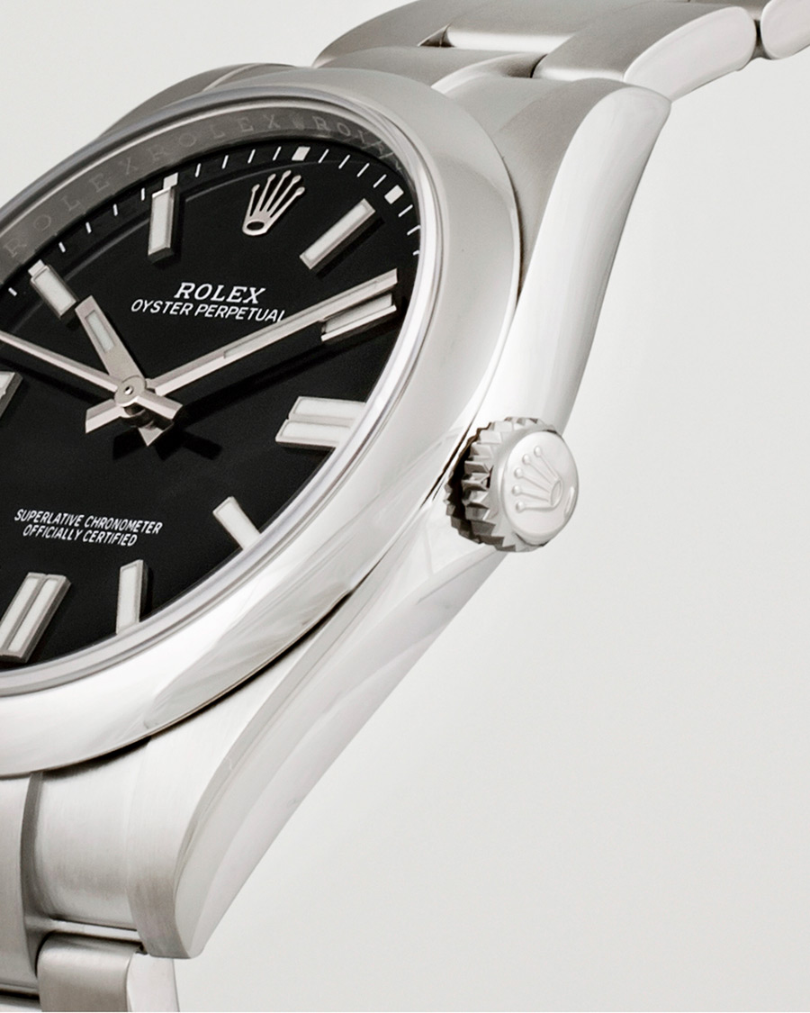 Homme | Rolex Pre-Owned Oyster Perpetual 124300 Black Silver | Rolex Pre-Owned | Oyster Perpetual 124300 Black Silver