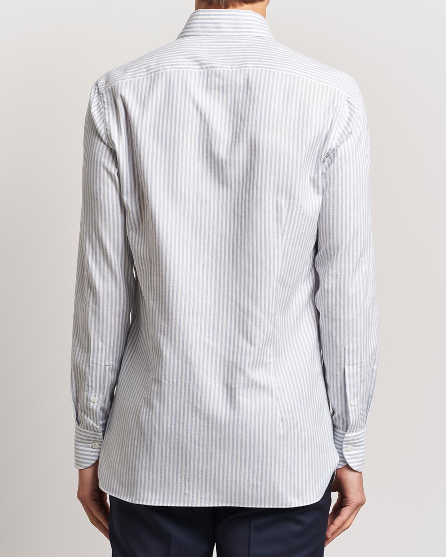 Homme | Chemises | 100Hands | Microstripe Cashmere Shirt Light Blue