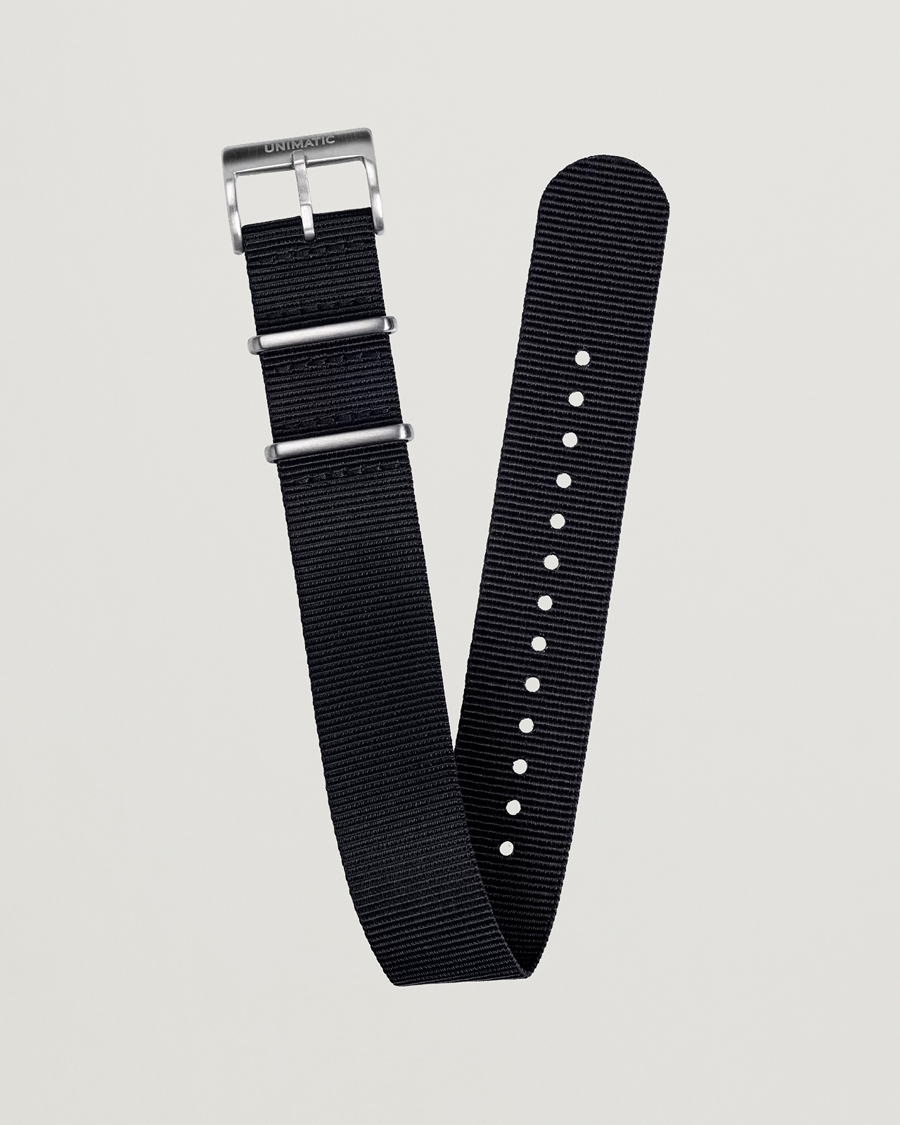 Heren | Horlogebandjes | UNIMATIC | Nylon Nato Steel 22mm Strap Black
