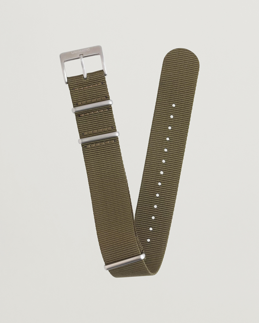 Heren | UNIMATIC Nylon Nato Steel 22mm Strap Olive | UNIMATIC | Nylon Nato Steel 22mm Strap Olive
