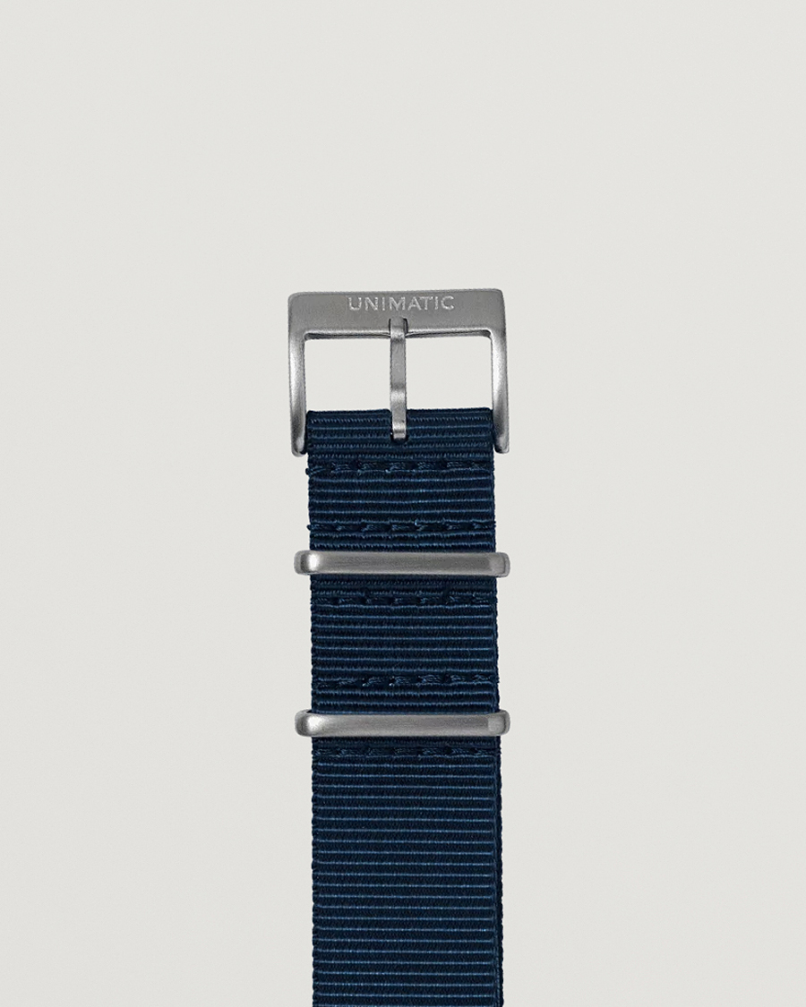 Heren | Horlogebandjes | UNIMATIC | Nylon Nato Steel 22mm Strap Vintage Navy