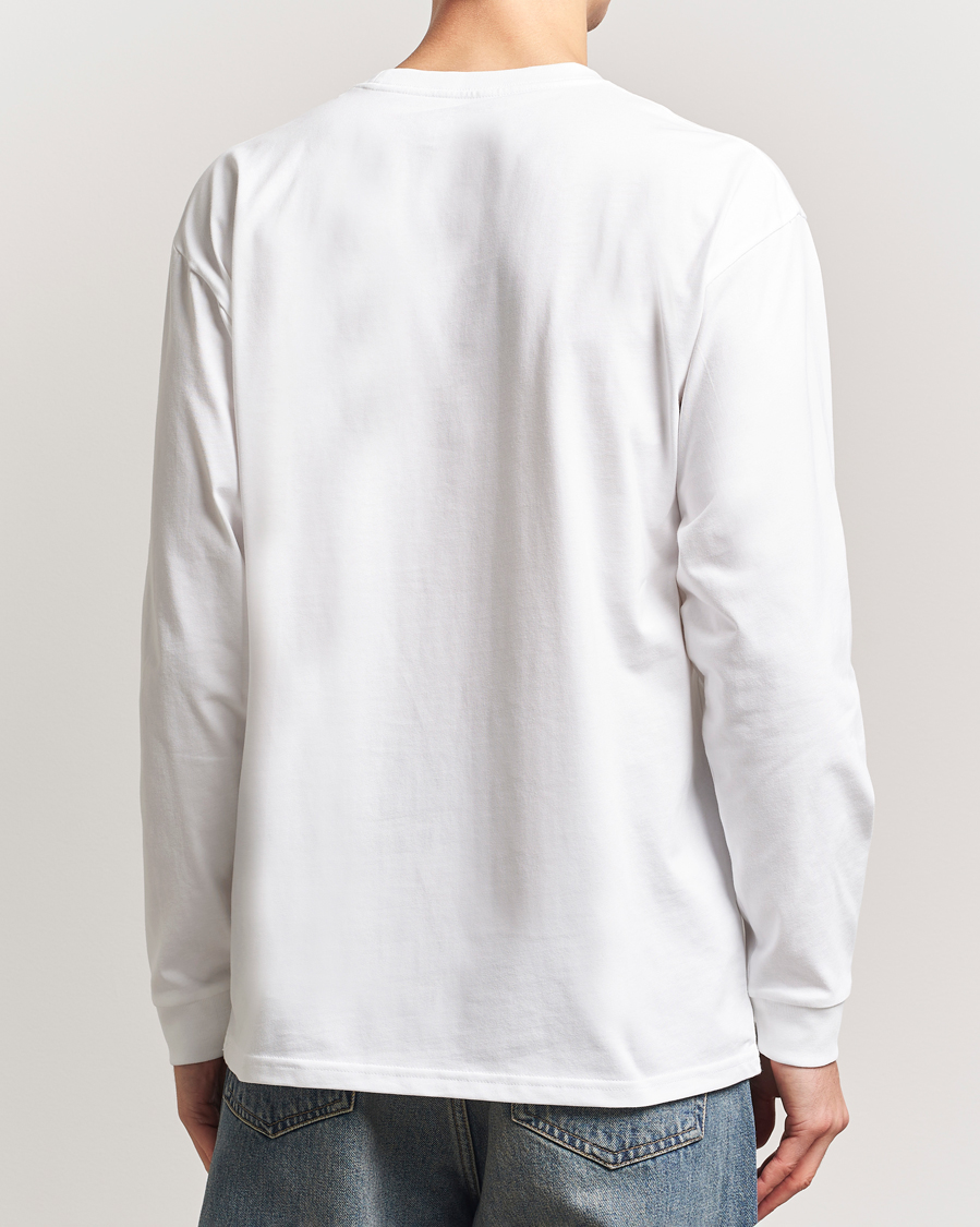 Heren | T-shirts | Carhartt WIP | Chase Combed Cotton Long Sleeve T-Shirt White/Gold