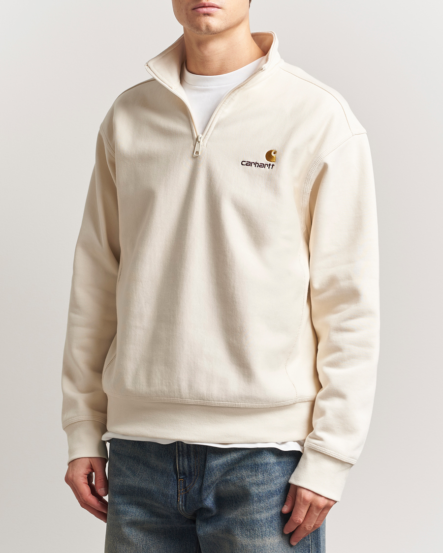 Homme | Pulls Et Tricots | Carhartt WIP | American Script Half Zip Sweatshirt Natural