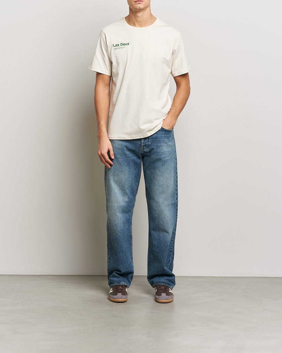 Heren | T-shirts | LES DEUX | Brody Printed T-shirt 2.0 Ivory