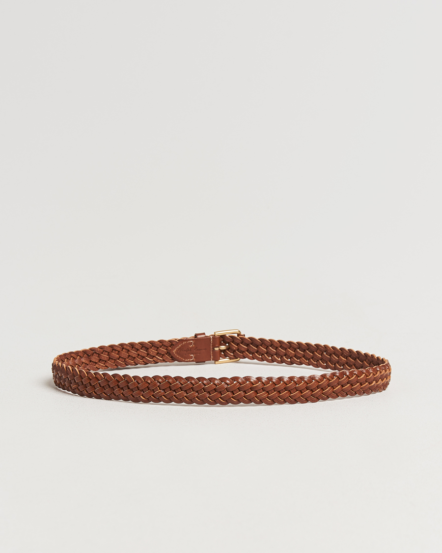 Heren | Ralph Lauren Purple Label Braided Belt Brown Calf | Ralph Lauren Purple Label | Braided Belt Brown Calf
