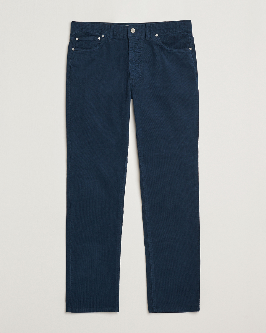 Heren | Broeken | NN07 | Tony Corduroy 5-Pocket Pants Navy Blue