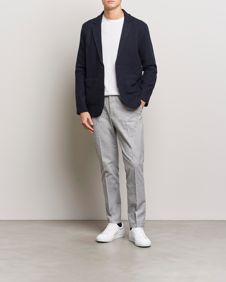 Homme | Pantalons | NN07 | Billie Brushed Drawstring Trousers Light Grey Melange