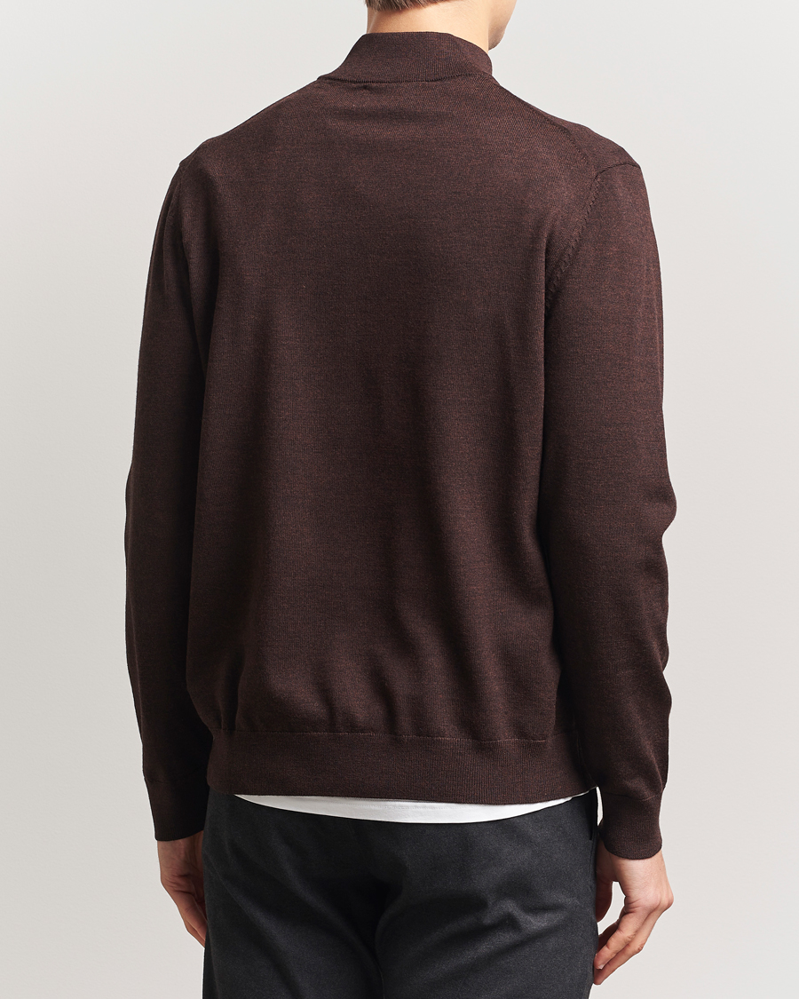 Heren | Truien | NN07 | Sergio Merino Knitted Half Zip Brown Melange