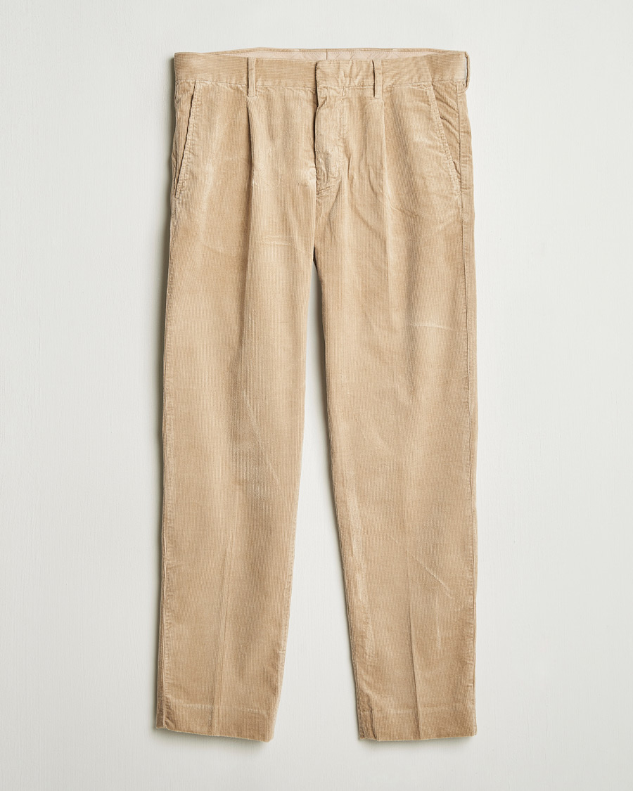 Heren | Broeken | NN07 | Bill Pleated Corduroy Pants White Peppar