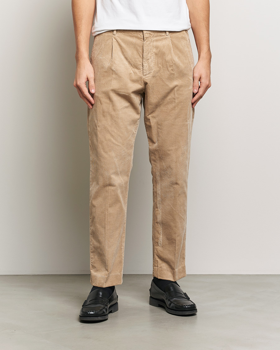 Homme | Pantalons | NN07 | Bill Pleated Corduroy Pants White Peppar