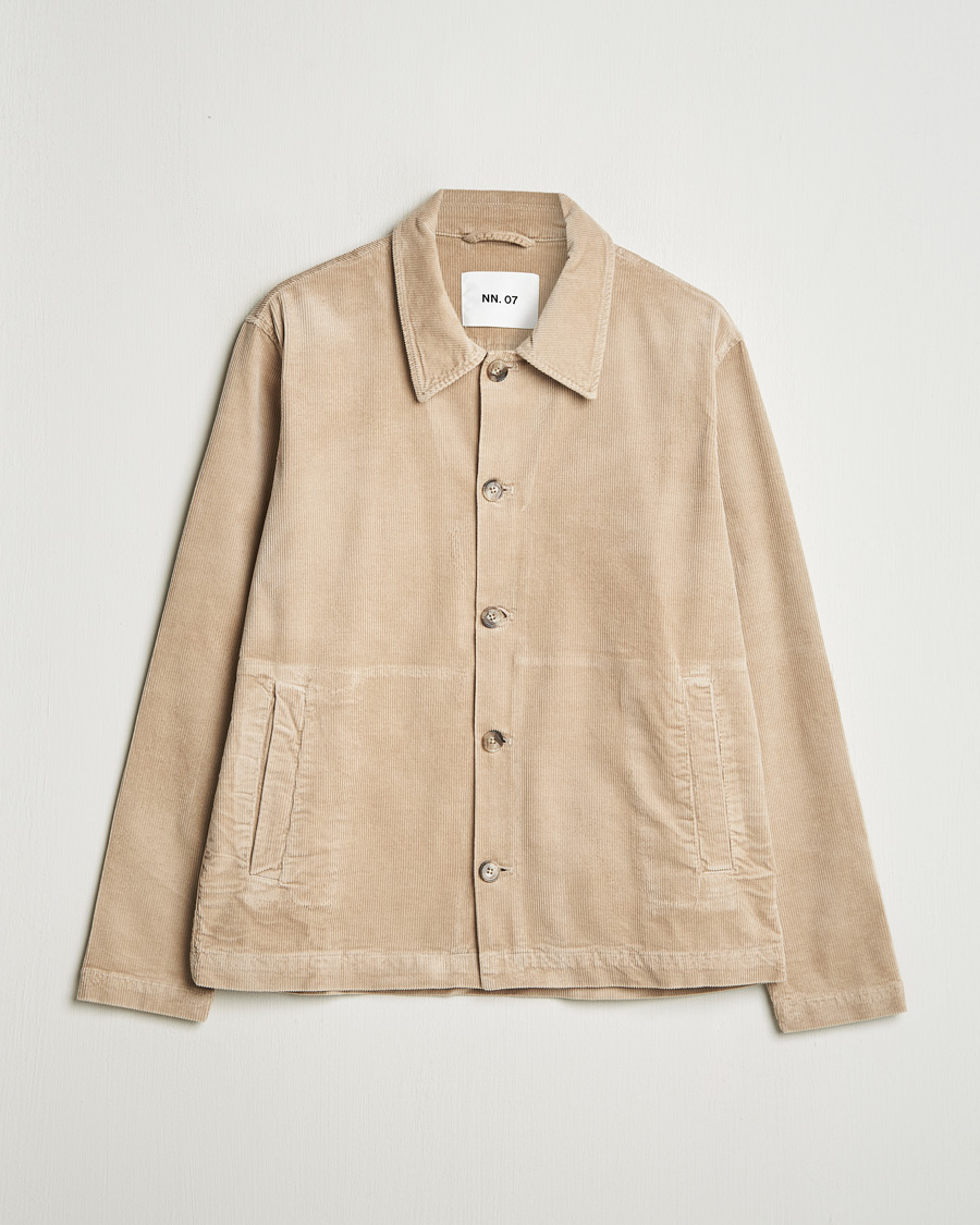 Heren | Overhemden | NN07 | Zander Corduroy Overshirt White Peppar