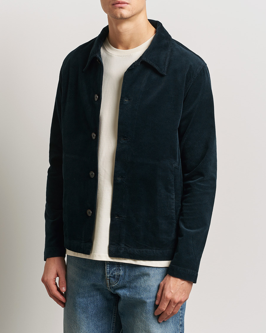 Homme | Chemises | NN07 | Zander Corduroy Overshirt Navy Blue