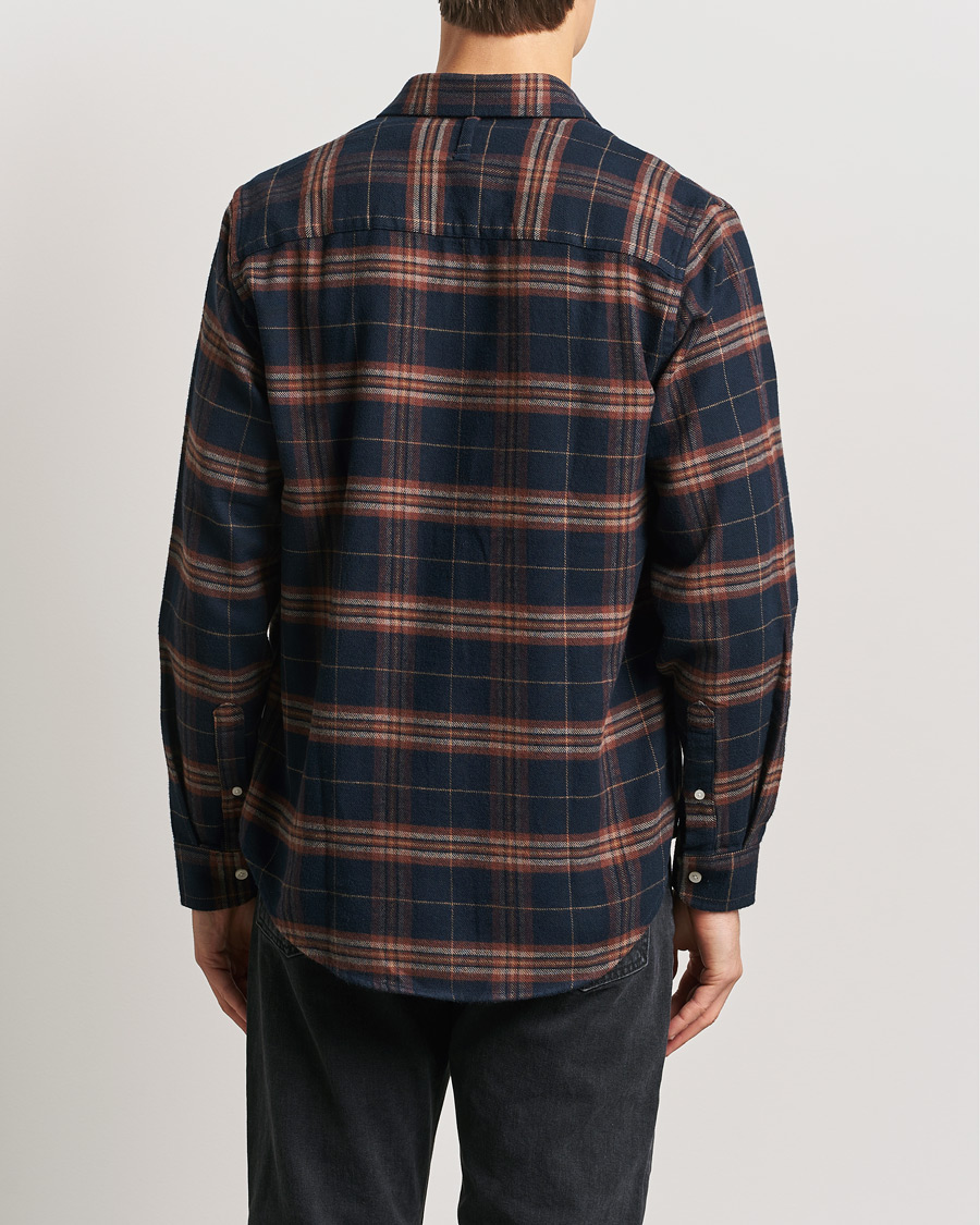 Heren | Overhemden | NN07 | Arne Brushed Cotton Checked Shirt Navy/Red