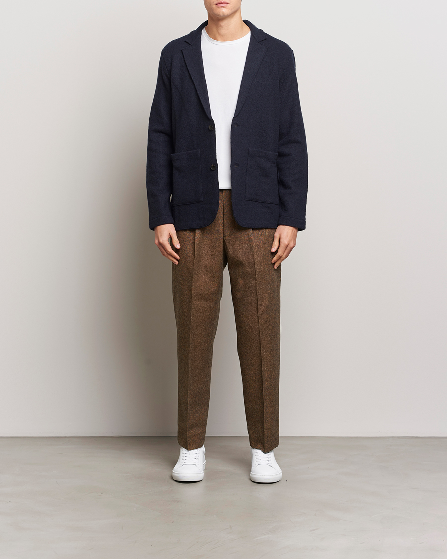 Homme | Pantalons | NN07 | Fritz Wool Pleated Trousers Orange Brown