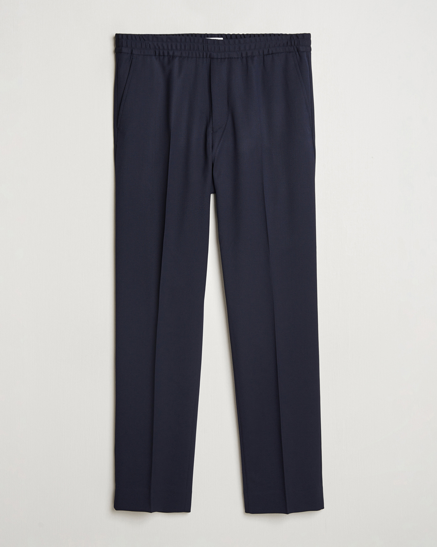 Heren | Broeken | Filippa K | Theo Relaxed Wool Trousers Navy