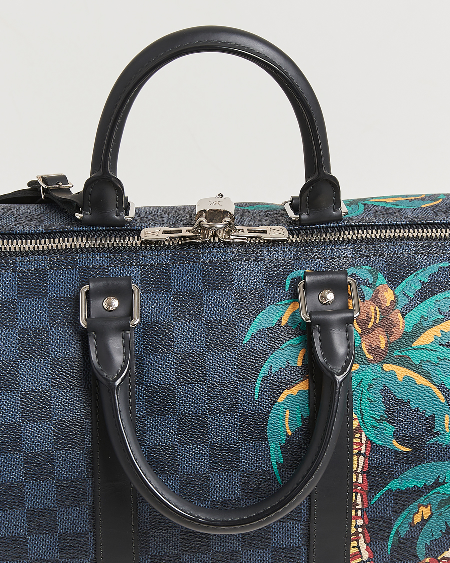 Homme | Louis Vuitton Pre-Owned Keepall Bandoulière 45 Damier Cobalt Jungle | Louis Vuitton Pre-Owned | Keepall Bandoulière 45 Damier Cobalt Jungle
