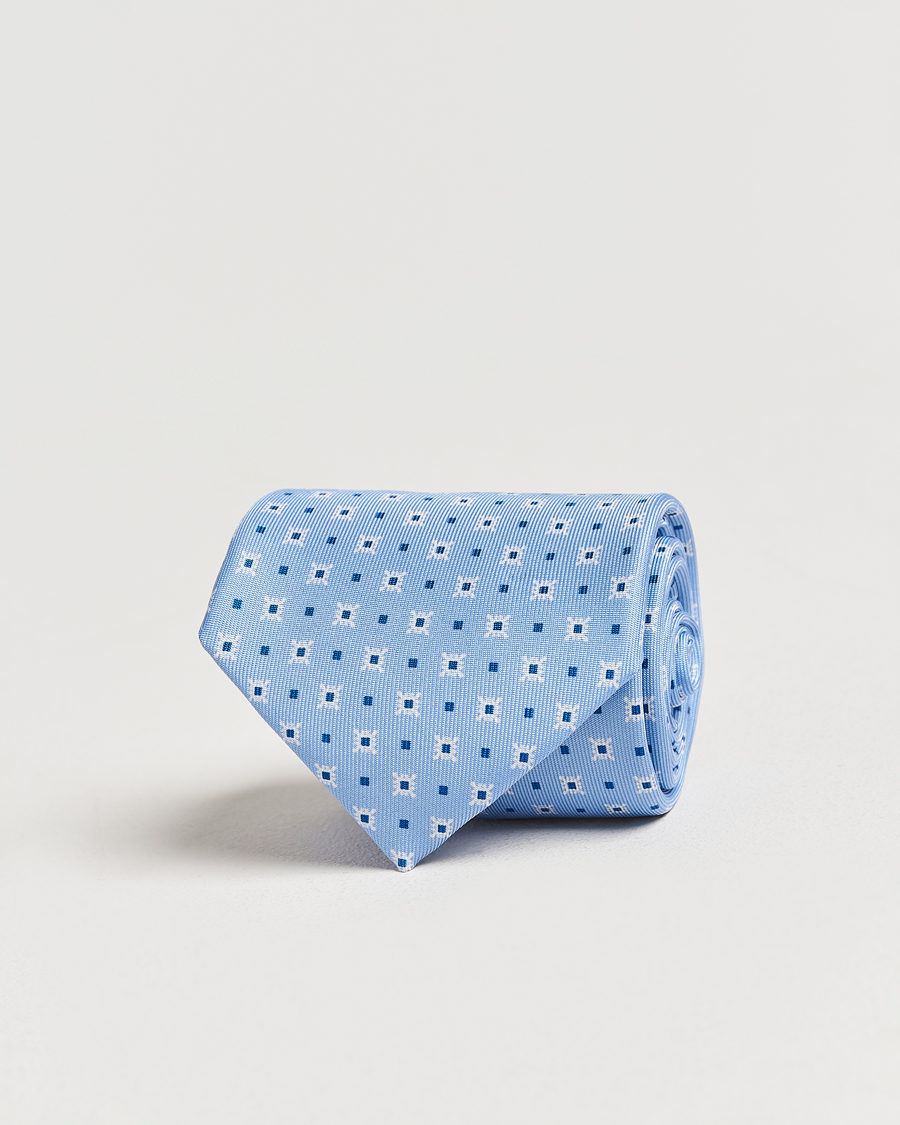 Heren | E. Marinella 3-Fold Printed Silk Tie Light Blue | E. Marinella | 3-Fold Printed Silk Tie Light Blue