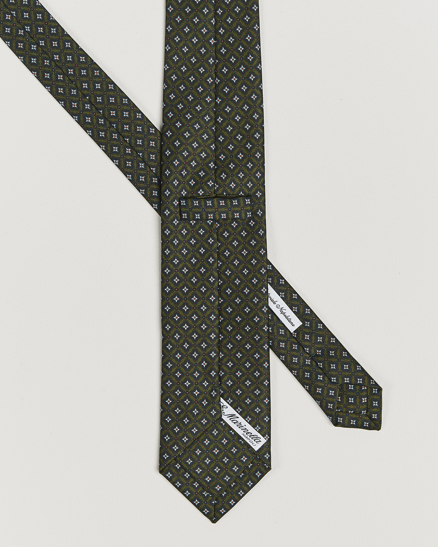 Heren | E. Marinella 3-Fold Printed Silk Tie Dark Green | E. Marinella | 3-Fold Printed Silk Tie Dark Green