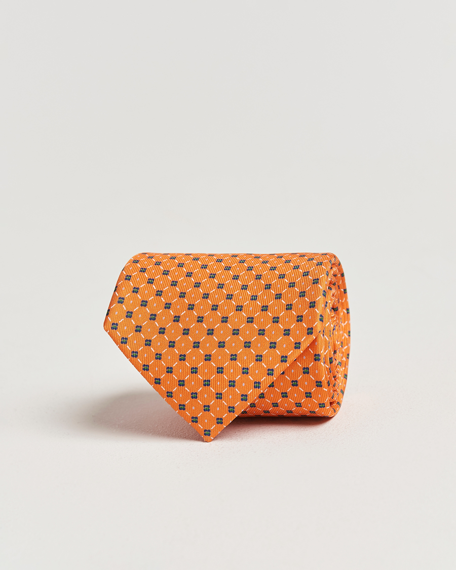 Homme | Cravates | E. Marinella | 3-Fold Printed Silk Tie Orange