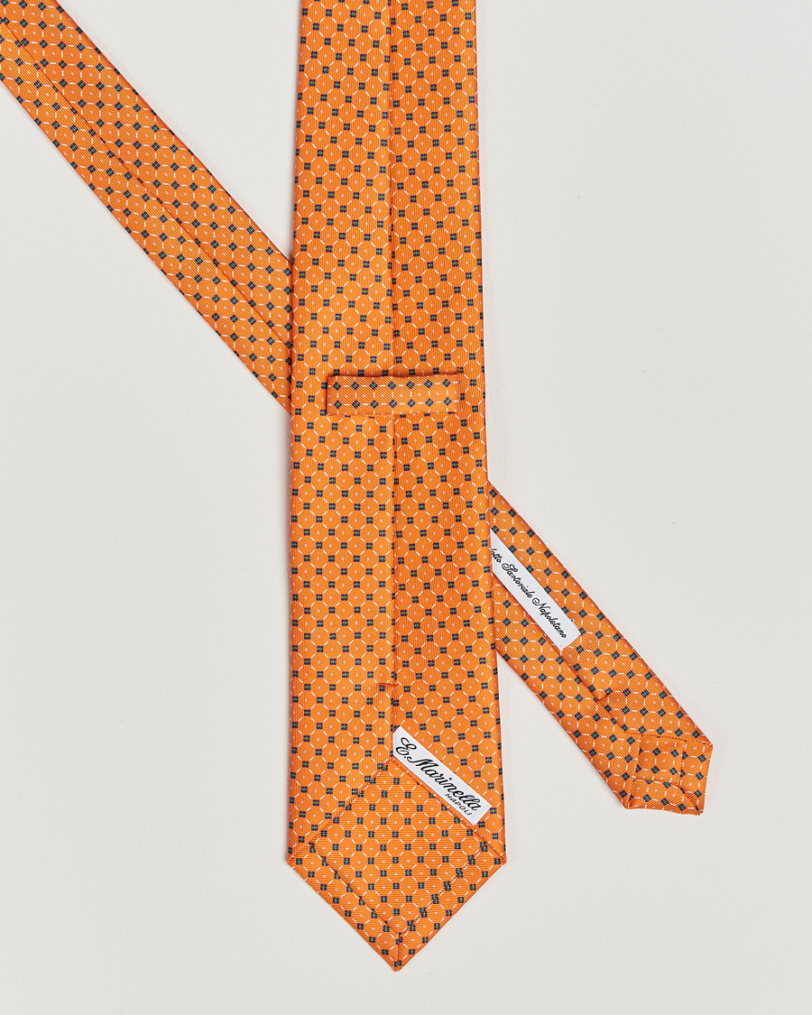 Homme | Cravates | E. Marinella | 3-Fold Printed Silk Tie Orange