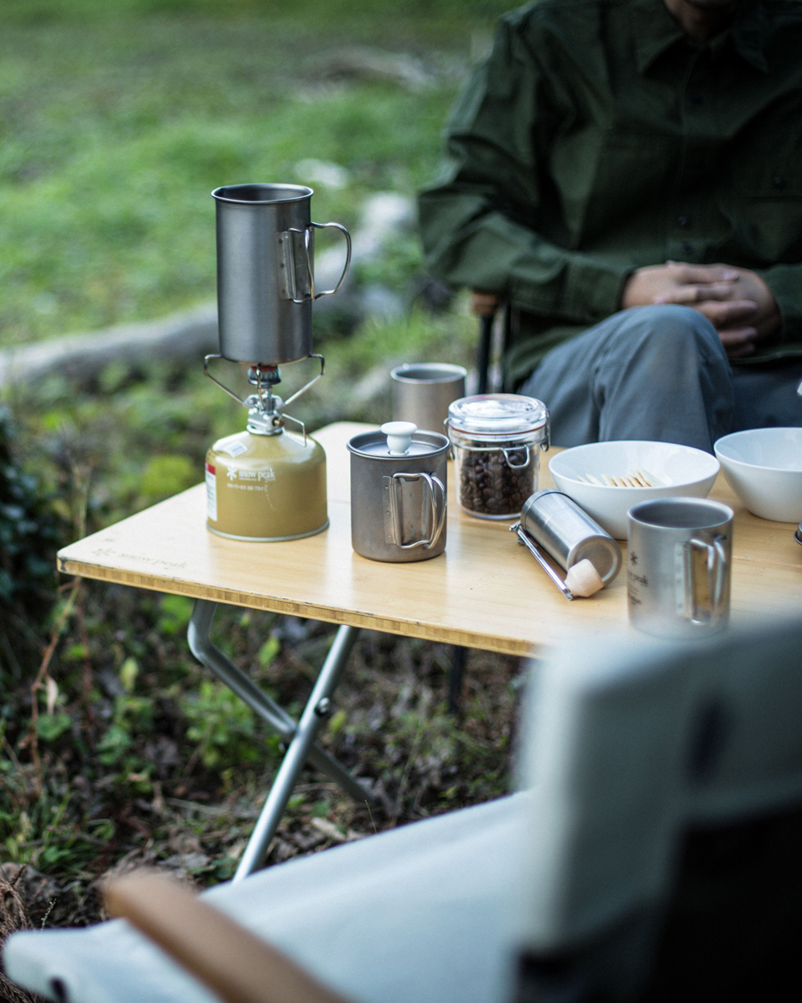 Homme | Snow Peak French Press Coffee Maker Titanium | Snow Peak | French Press Coffee Maker Titanium