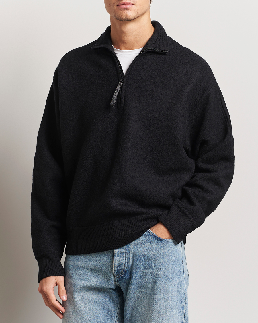 Homme | Pulls Et Tricots | J.Lindeberg | Bon Boiled Wool Quarter Zip Black