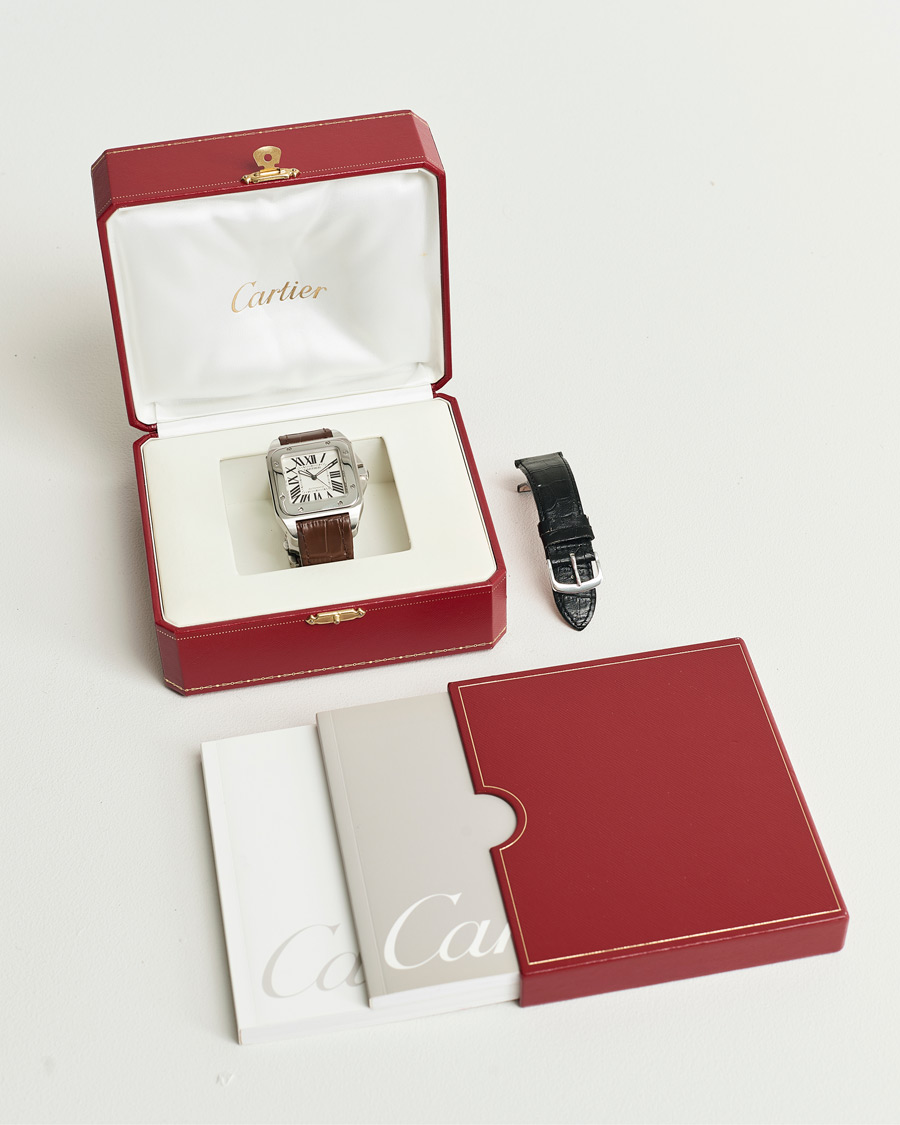 Homme | Cartier Pre-Owned Santos 100 Silver | Cartier Pre-Owned | Santos 100 Silver