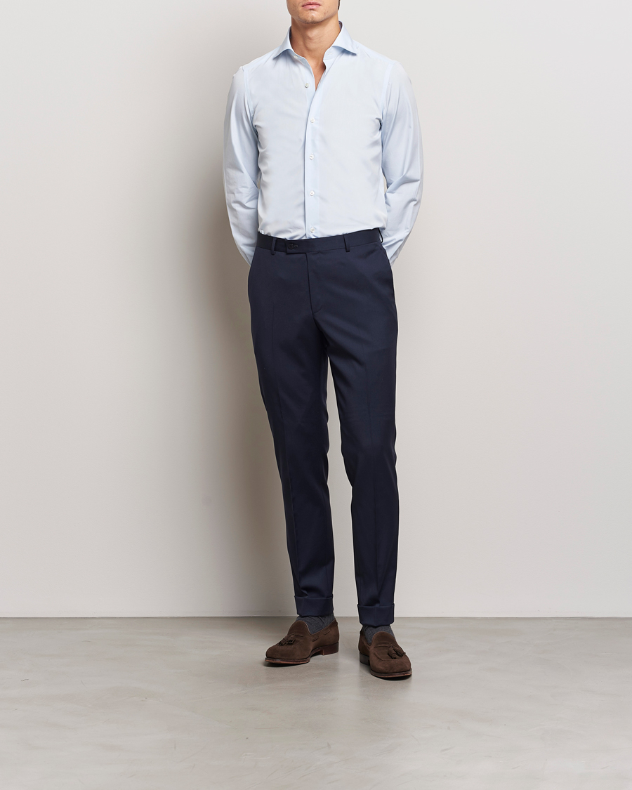 Heren | Overhemden | Finamore Napoli | Milano Slim Fit Classic Shirt Light Blue