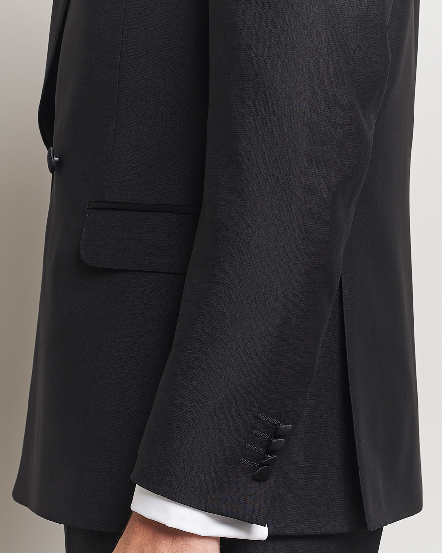 Heren | Blazers | Oscar Jacobson | Fattore Double Breasted Tuxedo Blazer Black