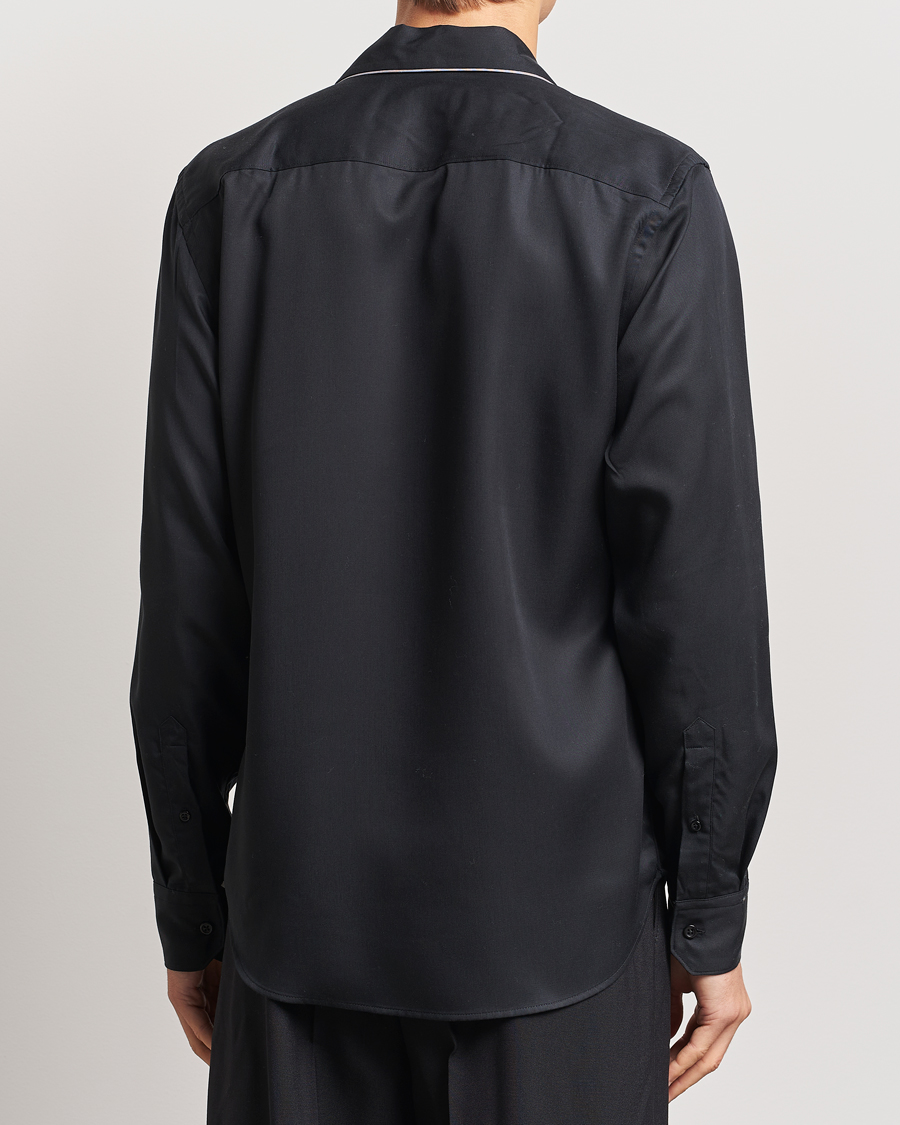 Heren | Overhemden | Oscar Jacobson | Reg Fit Camp Collar Shirt Black