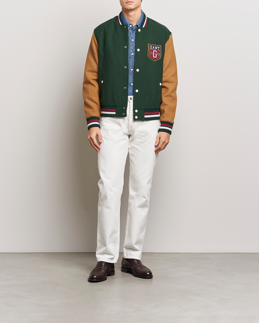 Heren | Jassen | GANT | Wool Varisty Jacket Tartan Green