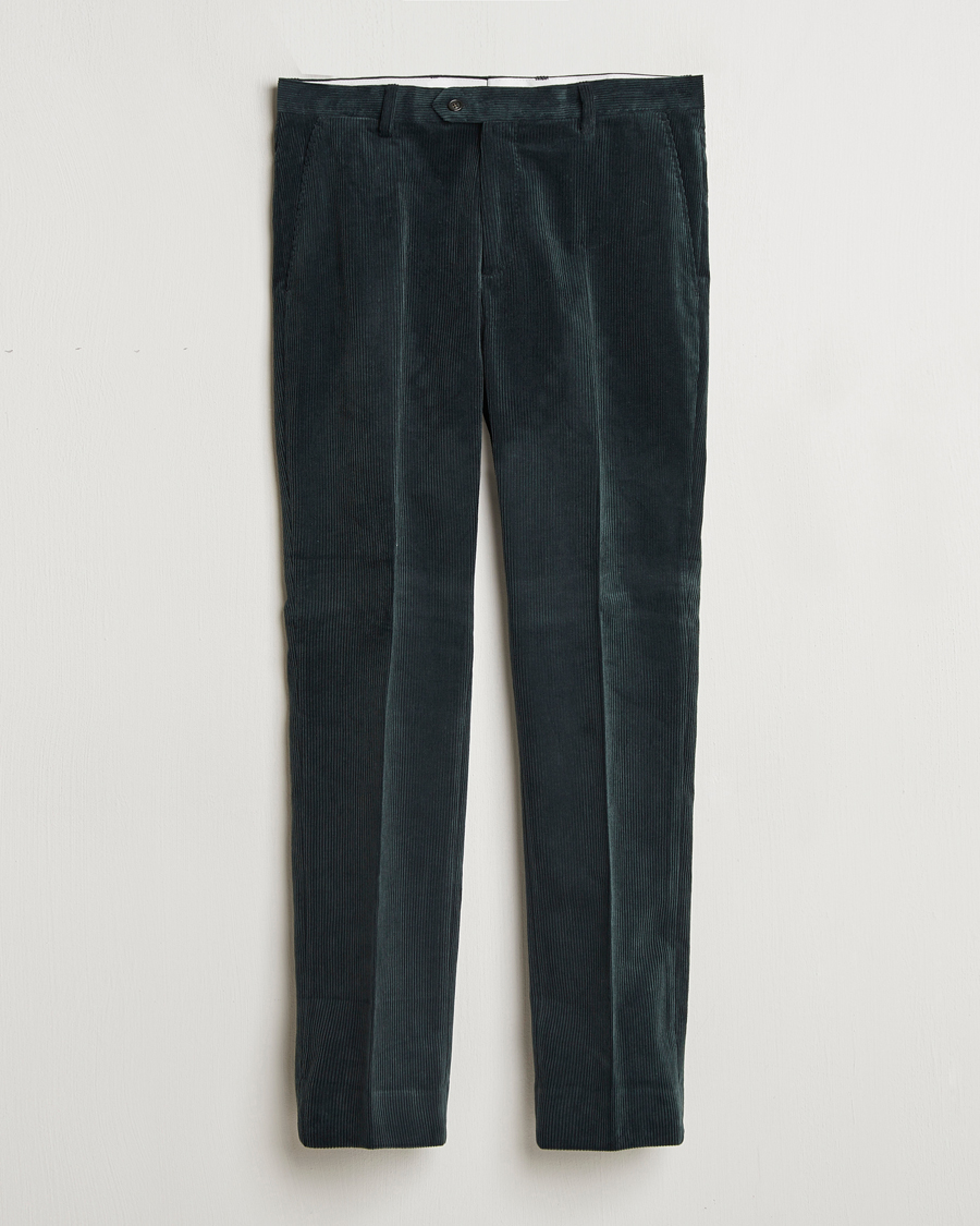 Homme | Pantalons | Gant | Slim Corduroy Suit Trousers Tartan Green