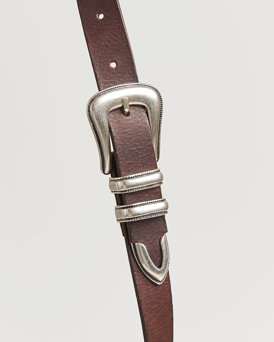 Homme | Ceintures | Nudie Jeans | Western Silver Belt Dark Brown