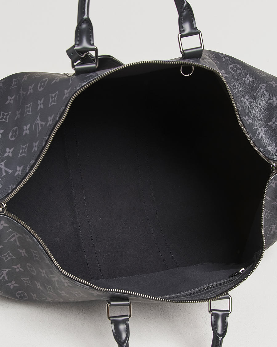 Homme | Louis Vuitton Pre-Owned Keepall Bandoulière 55 Monogram Eclipse | Louis Vuitton Pre-Owned | Keepall Bandoulière 55 Monogram Eclipse