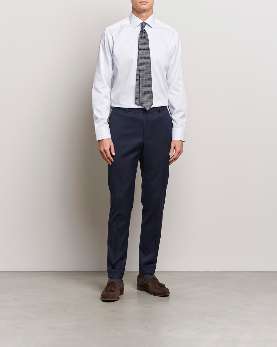 Homme | Chemises | Eton | Slim Fit Twill Hairline Stripe Shirt Blue/White