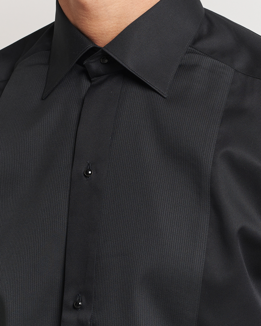Heren | Overhemden | Eton | Slim Fit Plissé Tuxedo Shirt Black