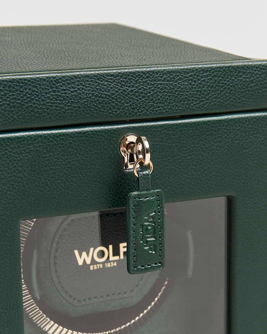 Heren | Horloge & juwelendozen | WOLF | British Racing Single Watch Winder With Cover Green