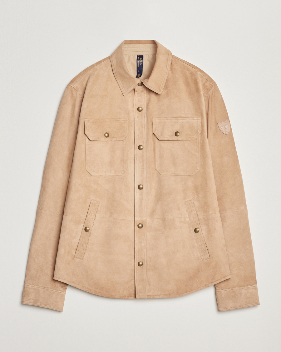 Heren | Jassen | Polo Ralph Lauren | Reversible Lined Suede Shirt Jacket Khaki/Grey
