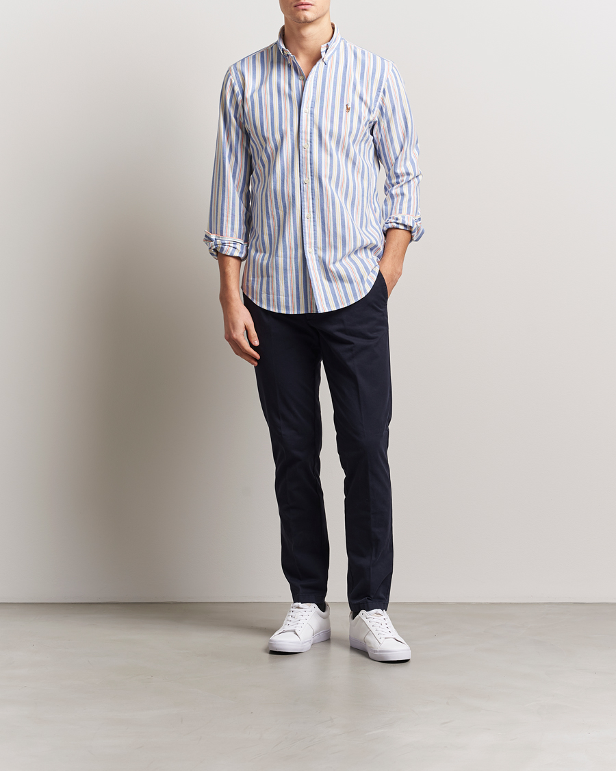 Heren | Overhemden | Polo Ralph Lauren | Custom Fit Striped Oxford Shirt Blue/White