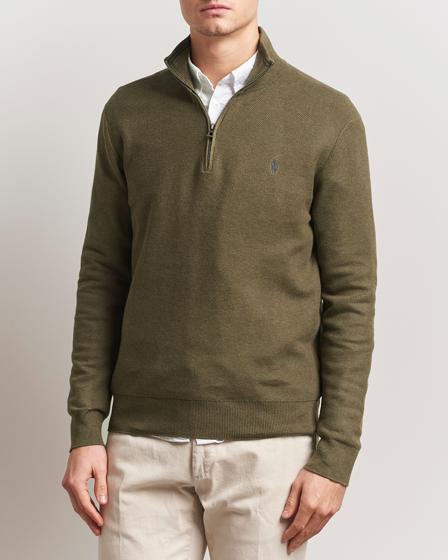 Heren | Truien | Polo Ralph Lauren | Textured Half-Zip Cargo Olive Heahter