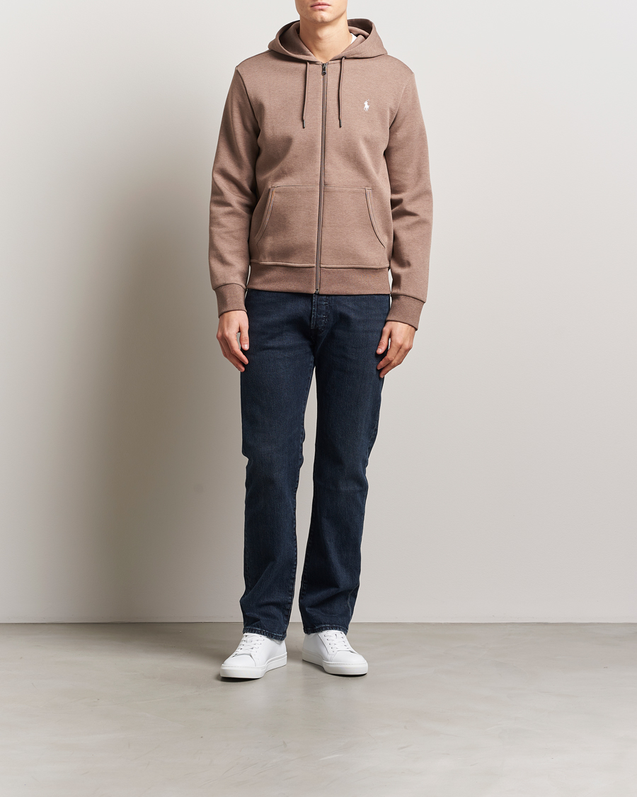 Heren | Truien | Polo Ralph Lauren | Double Knitted Full-Zip Hoodie Brown Heather