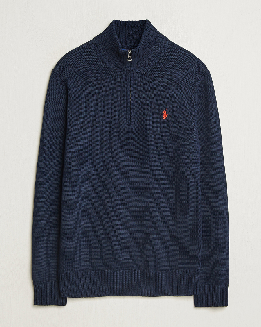 Heren | Truien | Polo Ralph Lauren | Cotton Pullover Half Zip Hunter Navy