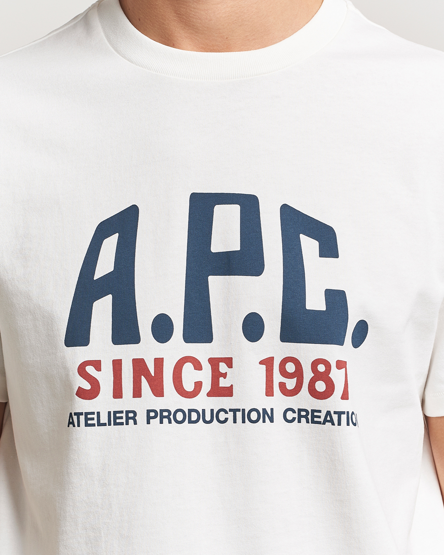 Heren | T-shirts | A.P.C. | Print Label T-Shirt White