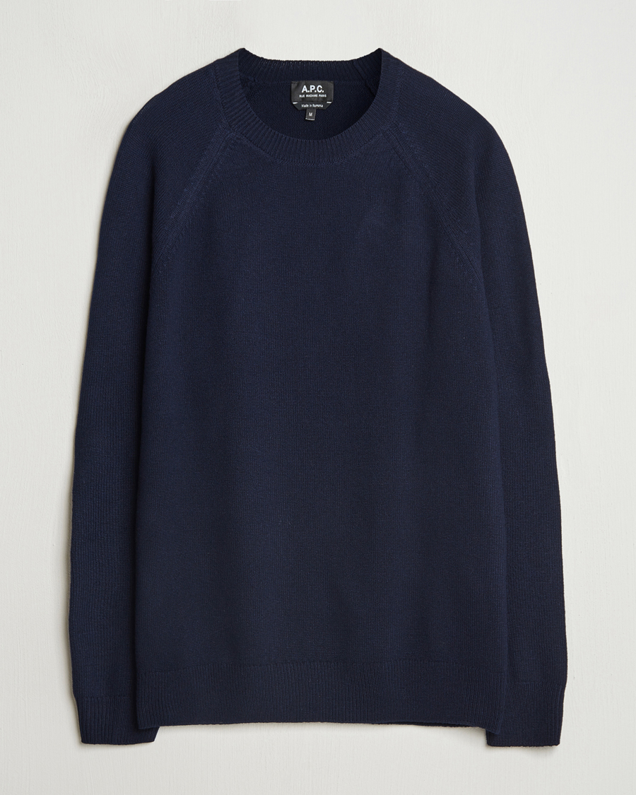 Heren | Truien | A.P.C. | Pierre Lambswool Sweater Dark Navy