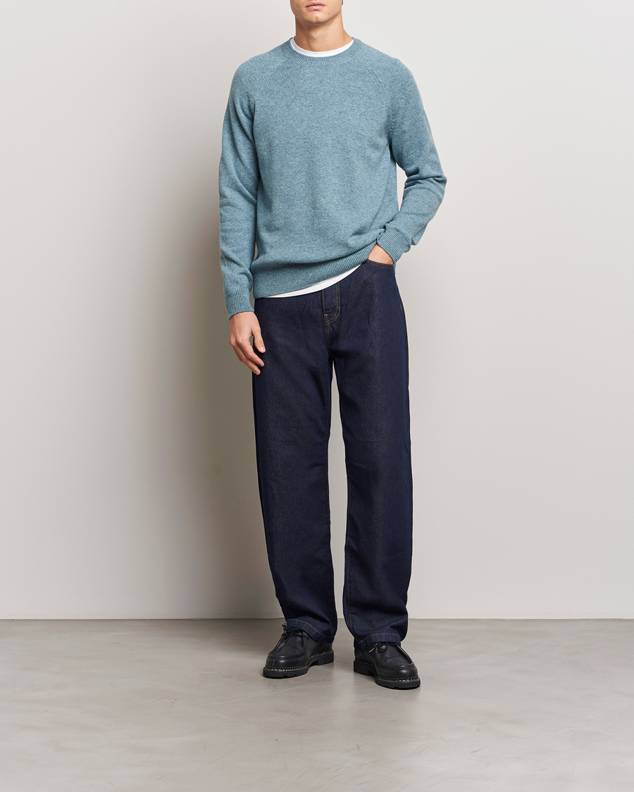 Heren | Truien | A.P.C. | Pierre Lambswool Sweater Blue Melange