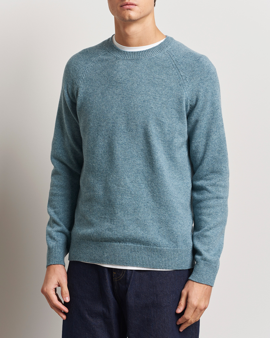Heren | Truien | A.P.C. | Pierre Lambswool Sweater Blue Melange
