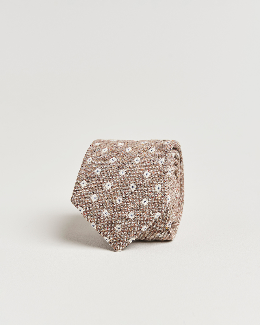 Heren | Stropdassen | Amanda Christensen | Silk/Cotton Bourette 8cm Tie Sand
