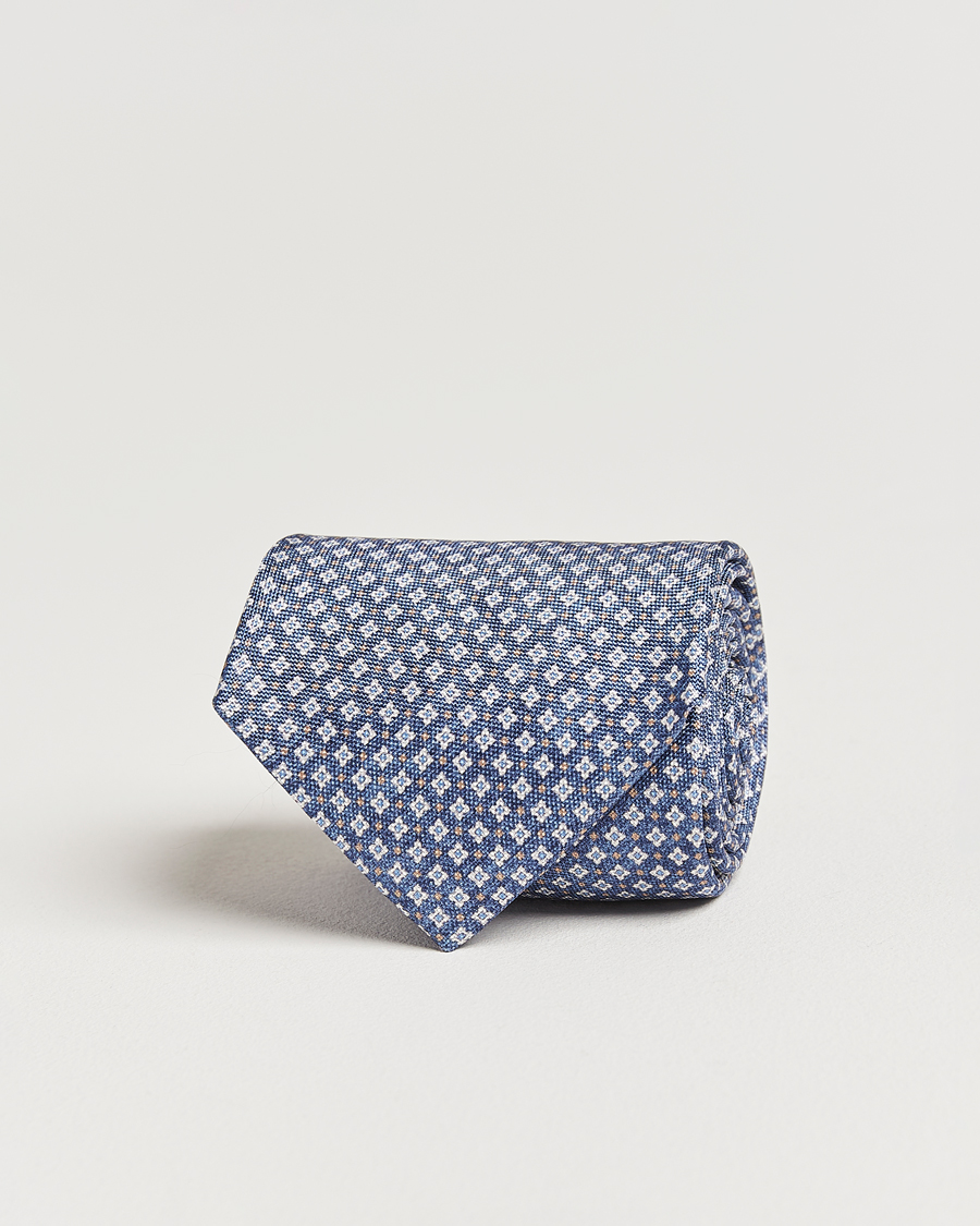 Homme | Amanda Christensen Silk Oxford Printed Micro Flower 8cm Tie Navy | Amanda Christensen | Silk Oxford Printed Micro Flower 8cm Tie Navy