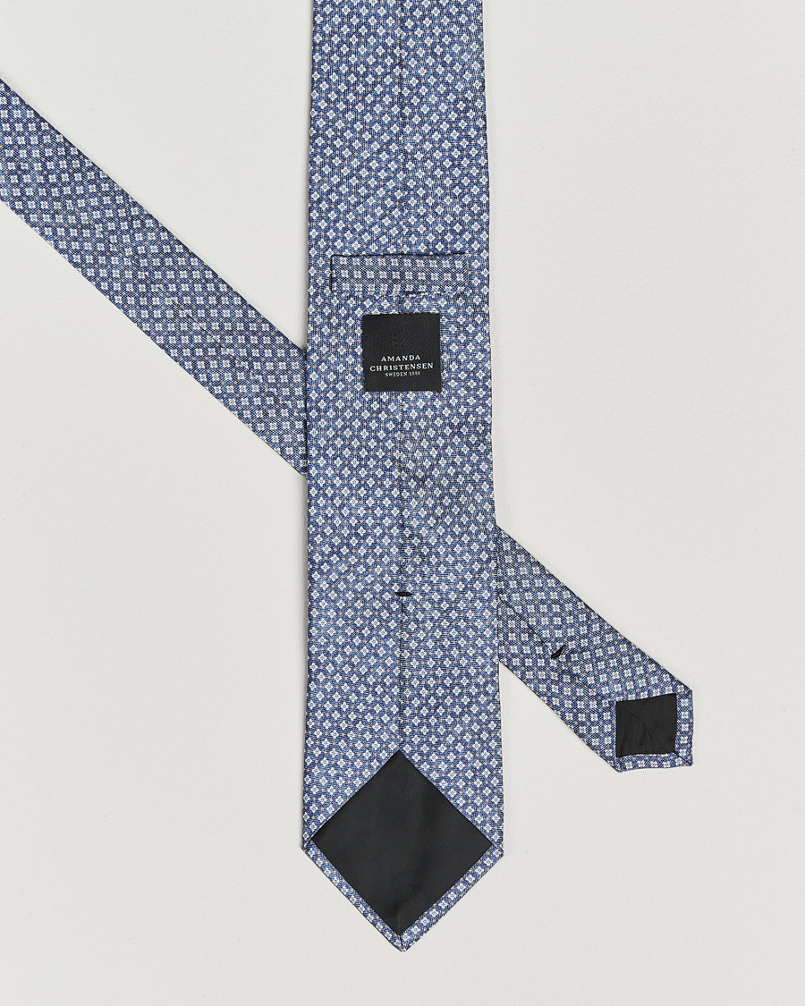 Homme | Amanda Christensen Silk Oxford Printed Micro Flower 8cm Tie Navy | Amanda Christensen | Silk Oxford Printed Micro Flower 8cm Tie Navy